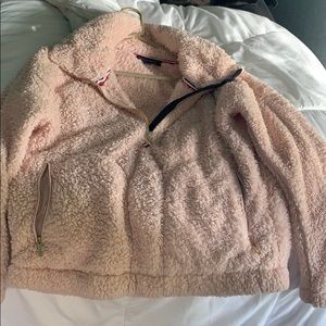 Small Tommy Hilfiger fuzzy quarter zip sweatshir
